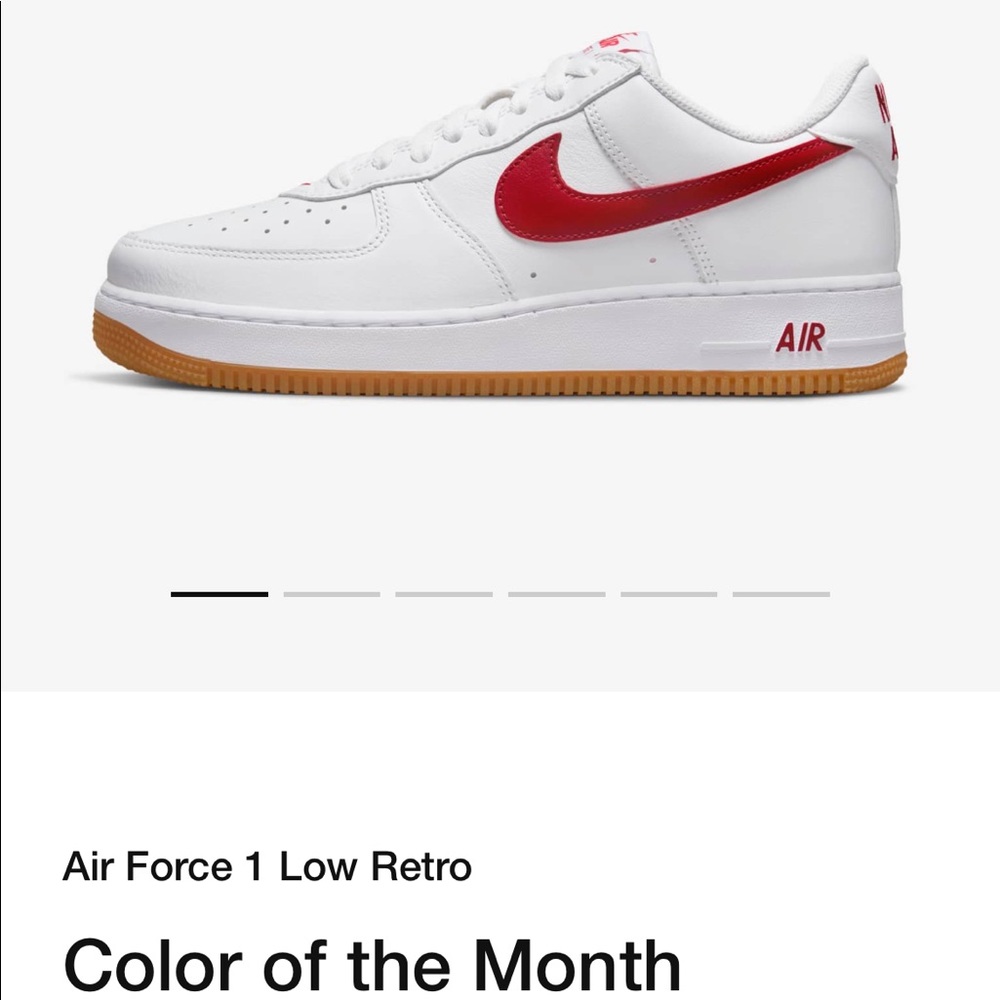 Men’s Air Force 1 Low Retro- University Red & White colorway